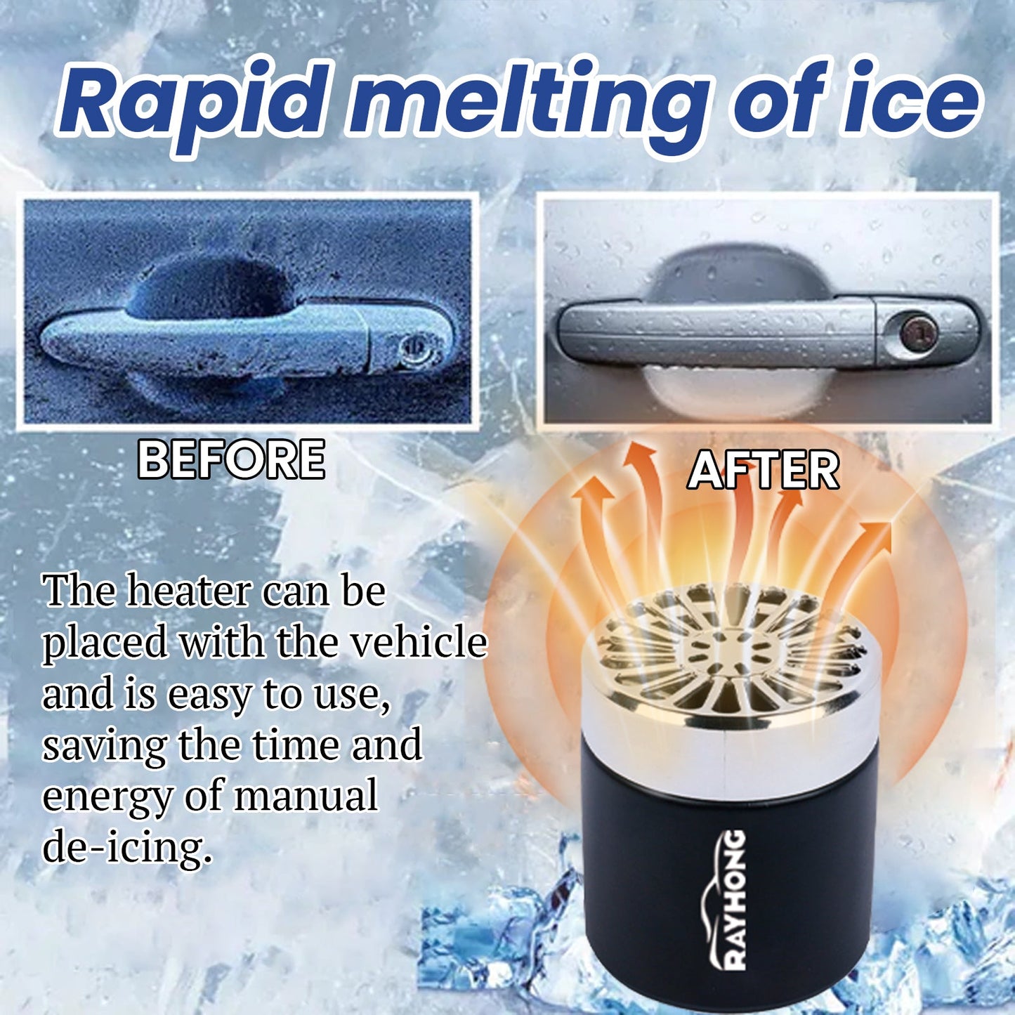 Snow Remover, Car Windshield Snow Melt Defogging Fast And Easy Deicing Heater