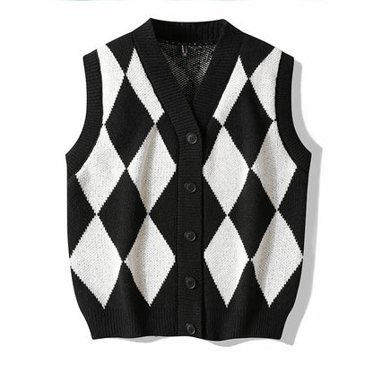 Autumn Winter Men's V-neck Woolen Sweater Vest