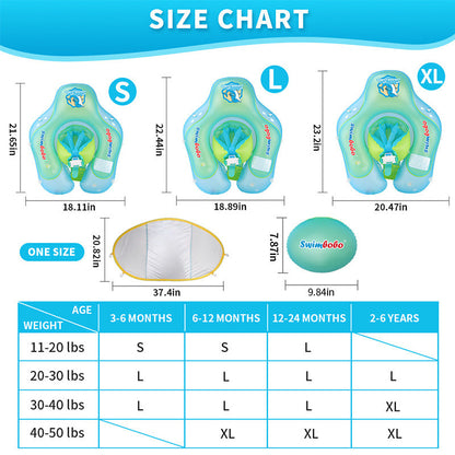Swimbobo Baby Swimming Ring Lying Ring Children's Swimming Ring Underarm Ring Sunscreen Shade Blue Float