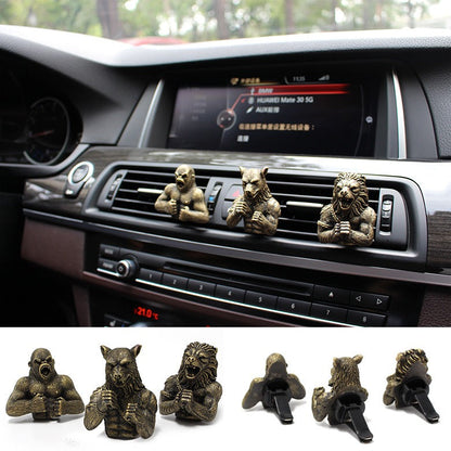 Resin Fighting Animal Set Car Fragrance Clip Decoration Creative Automotive Supplies Car Interior Decoration