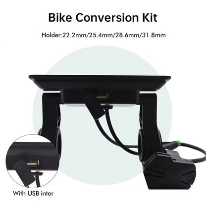 Waterproof color LCD meter H6C for e-bikes, SM/weatherproof connector, smart e-bike screen with USB.