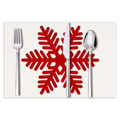 Christmas snowflake print placemat Christmas party decoration table mat living room dining table insulation mat