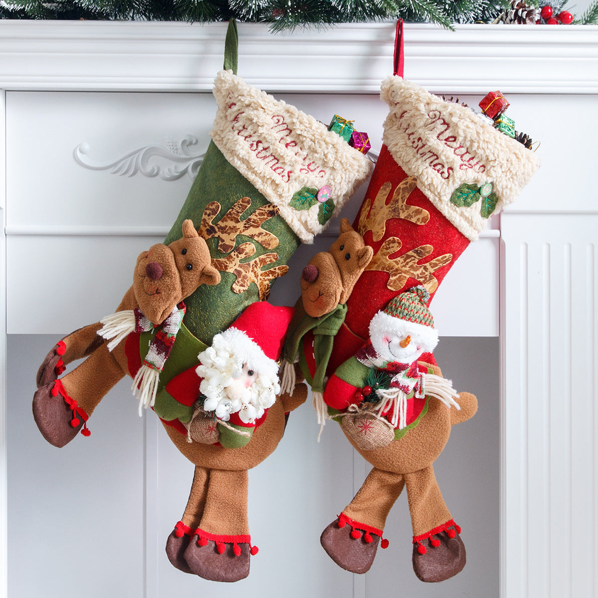 Santa Claus, snowman, deer riding socks, children's Christmas gifts, apple bags, jewelry, Christmas socks