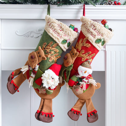 Santa Claus, snowman, deer riding socks, children's Christmas gifts, apple bags, jewelry, Christmas socks