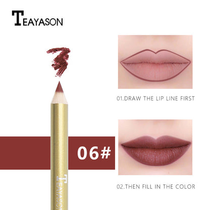 Matte Lip Liner Lasting Vampire Color Nude Pink Big Red Lipstick Lip Pencil