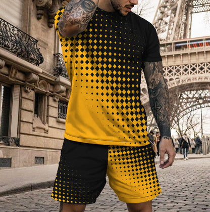 Short Sleeve PU Casual Multicolor Sportswear Suit