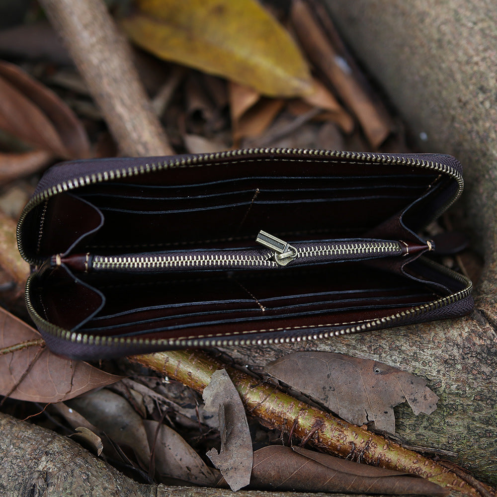 Top Layer Cowhide Men's Wallet Vintage Clutch