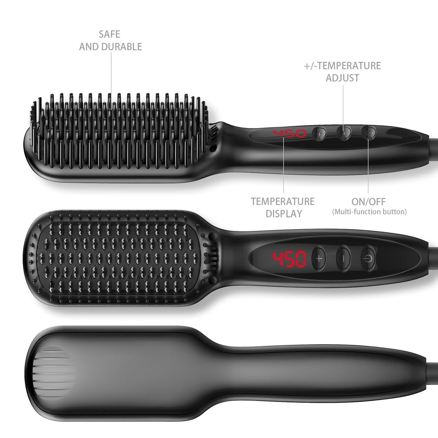 2-In-1 Ionic Hair Straightener Beard Comb