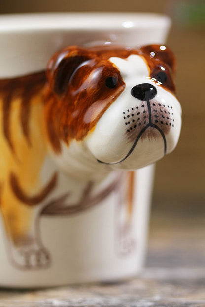 Hand-painted Animal Mug English Bulldog Ceramic