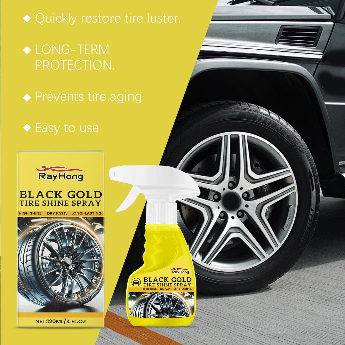 Car Wheel Shine Spray Car Wheel Clean Stain Polishing Coating Liquid Coating Agent