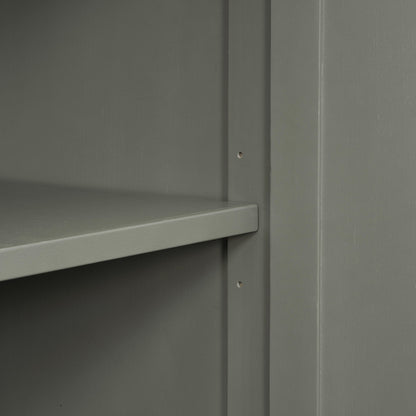 TREXM side panel with 4-door large storage buffet, adjustable shelves and metal handles (antique gray)