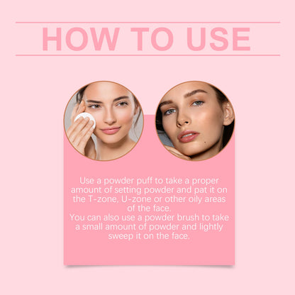 Setting powder with brush， Natural Makeup Light, Delicate Breathable Fit Dry And Wet Dual Use Powder Lasting Makeup