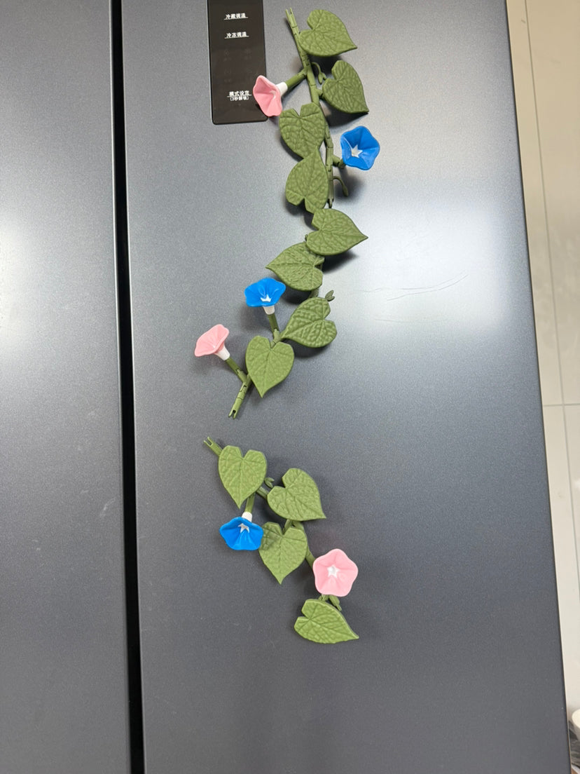Morning Glory Magnets 3D printed artificial morning glory refrigerator sticker decoration