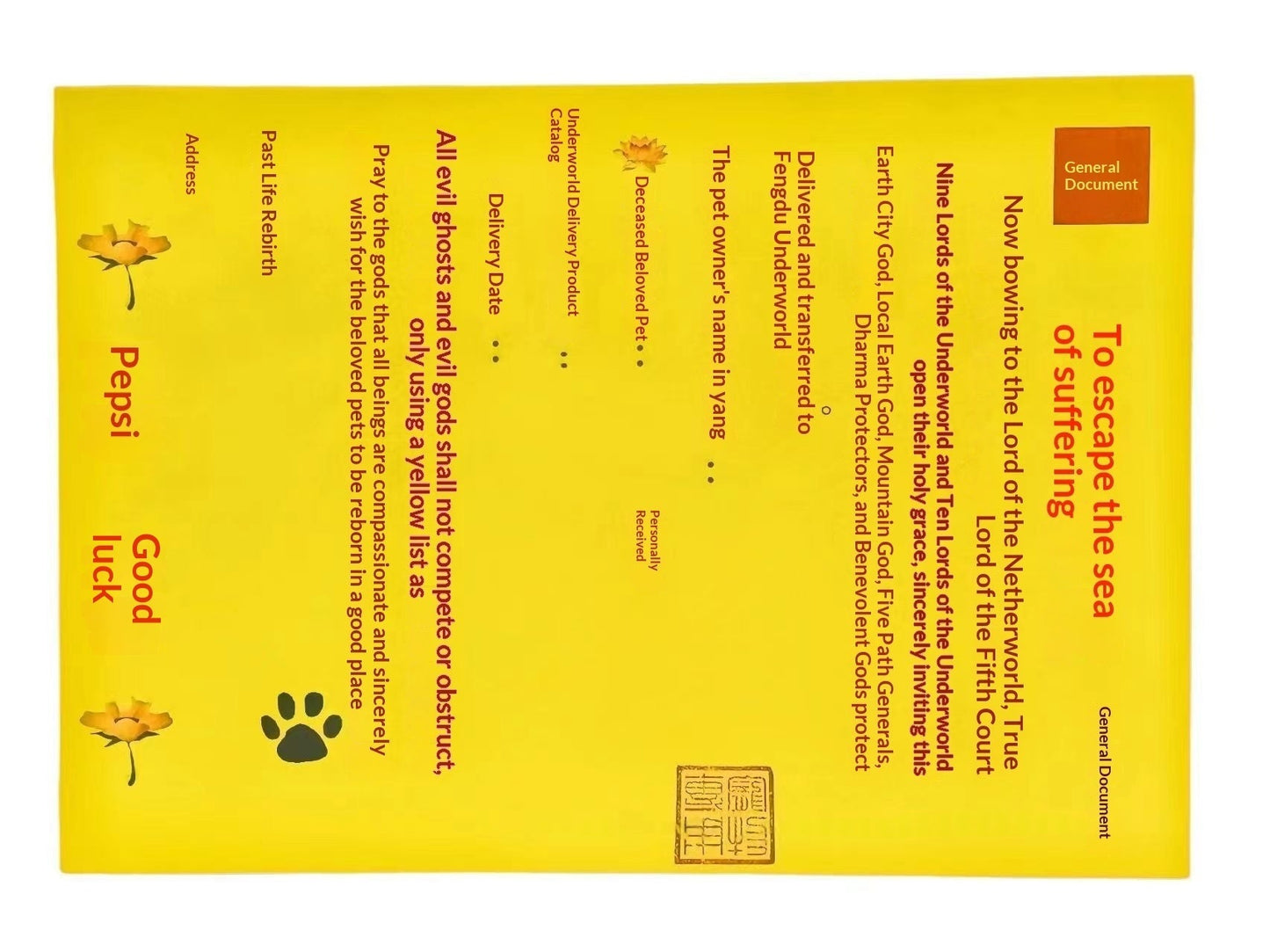Pet Funeral And Ancestral Rite Paper Offerings