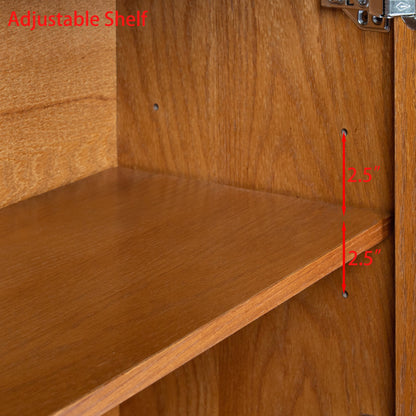 Walnut colored side panels, buffet cabinet with storage, 33.9 inches x 15 inches x 31.5 inches
