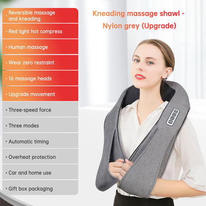 Kneading massage shawl massager SKG cervical spine massager household electric waist and back hot compress massager With bag