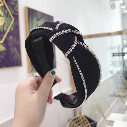 Fabric Diamond Knotted Toothed Headband