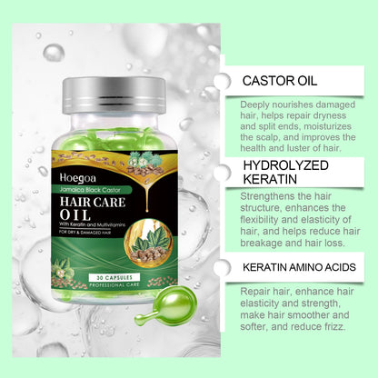 Black Castor Oil Nourishing Hair Care Capsule Hair Care Oil Gently Nourishes And Softeningly Improves Dry Hair