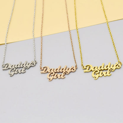 Daddy's Girl Necklace Parent's Daughter Family Member Collarbone Chain Father's Day Gift