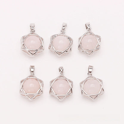Crystal Aventurine Agate Star Pendant Beads
