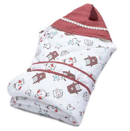 Newborn Baby Blanket Wrapper Cotton Spring Newborn Baby Quilt Double Layers Swaddle Wrap Cotton Baby Anti-shock Sleeping Bag