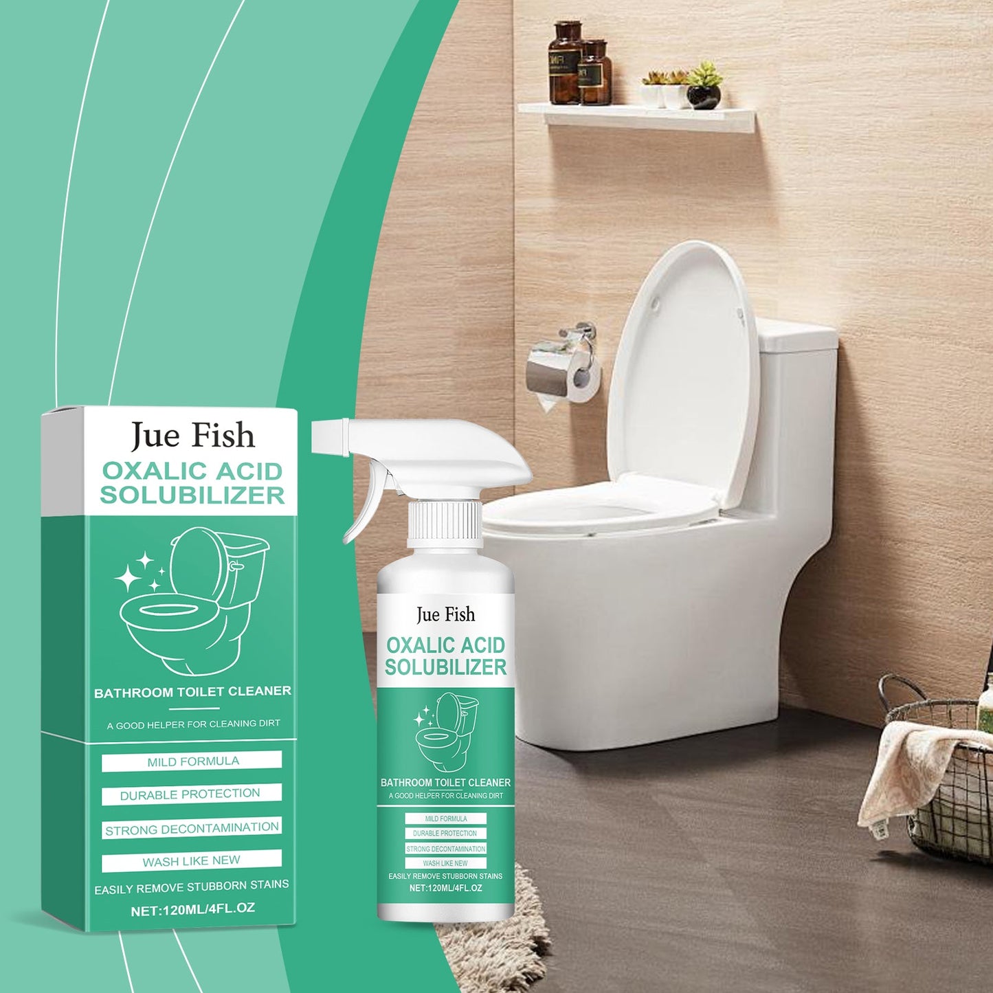 Toilet Toilet Decontamination Cleaner, Multi-Effect Dirt Dissolver Toilet Tile Cement Floor Decontamination