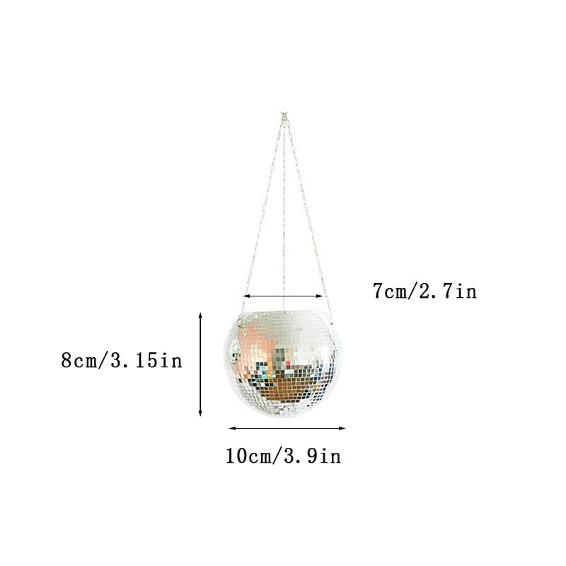 Hanging mirror shaped plastic flower pots gardening baskets disco flower pots
