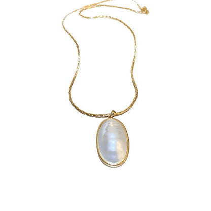 Oval Pearl Necklace for Women Jewelry French Fashion New Style Luxury Collar Chain Necklaces