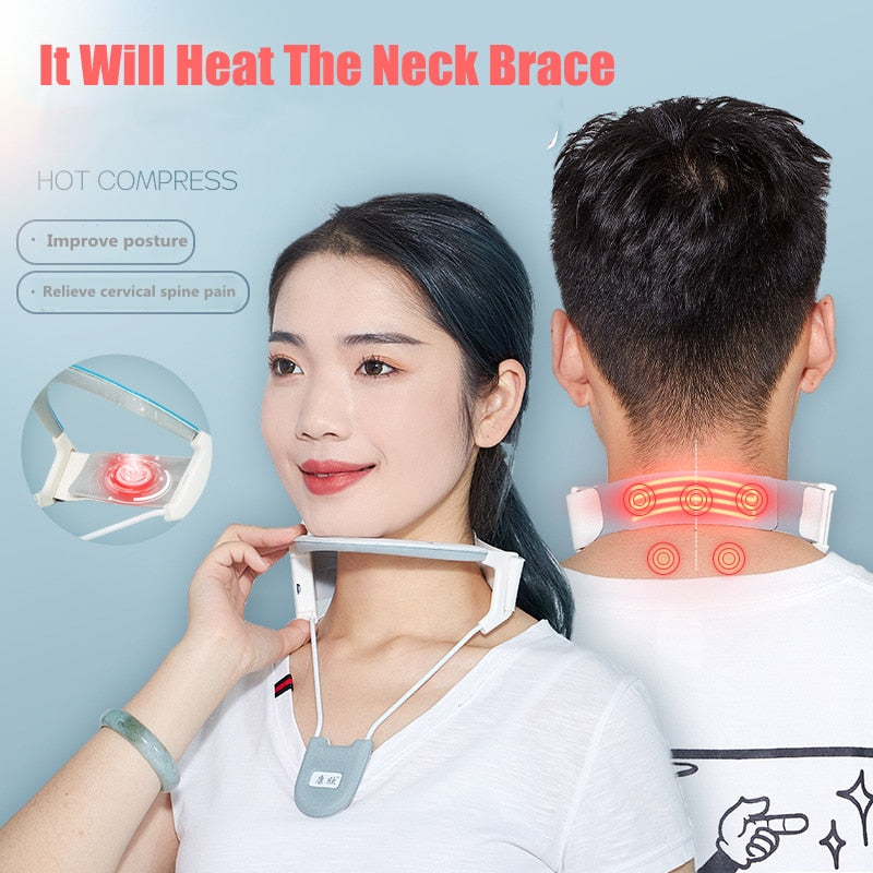 Lightweight NECK Helper Braces Pain,Supports Improving Forward Head Posture with heat  Discreet Comfortable Cervical Collar