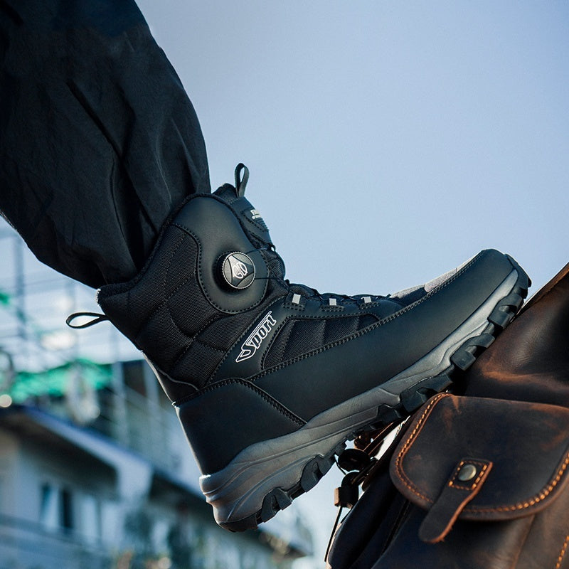 Short Men's Thickened Fleece-lined Snow Boots
