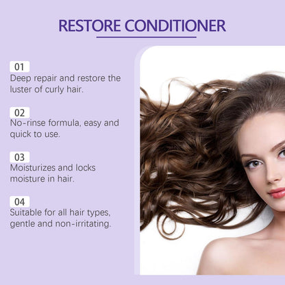 Leave-In Repair Curl Mask Nourishes Frizzy Hair For Natural Curls Repair Voluminous Shine Lasting Styling Cream