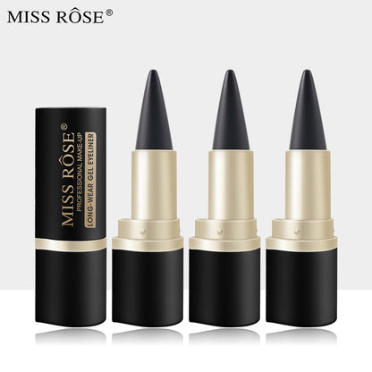 Waterproof Eyeliner Quick Drying Matt Eyeliner Single Head Black Solid Rich Eyeliner Ointment