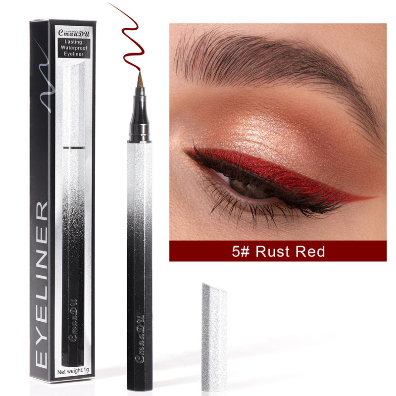 CmaaDu Eyeliner Pencil Waterproof Sweatproof Not Smudged Cool Black Starry Sky Thin Head Eyeliner