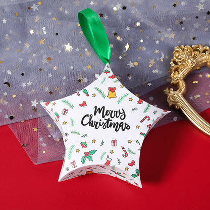 Christmas candy packaging box, Christmas gift box, new pentagonal star gift packaging box