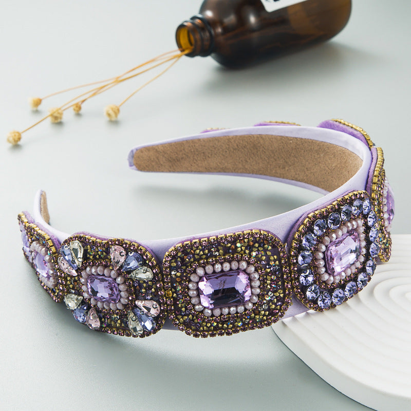Hair Hoop Fashion New Bright Crystal Baroque Hair Band Hair Cave High Quality Small Fragrance Head Hoop Hair Accessories