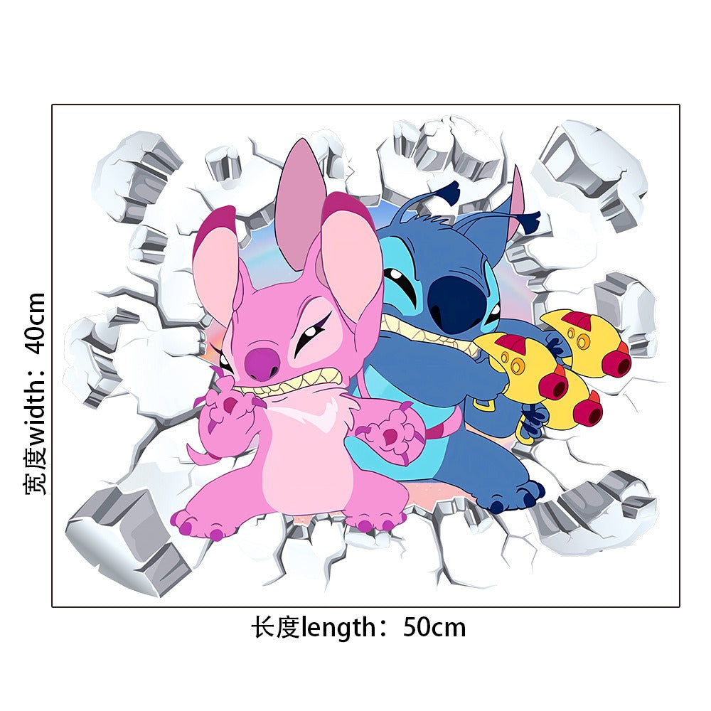 StarCraft Baby Stitch Wall Sticker Self Adhesive Picture Back Adhesive Cartoon Sticker Bedroom Dormitory Bedhead Wall Wallpaper
