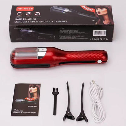 Fully automatic hair clipper, hair splitting and trimming device, multifunctional electric women's 2-in-1 trimming and cutting d