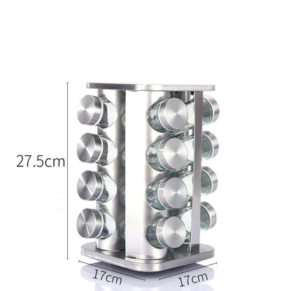 Kitchen articles rotating seasoning rack domestic rotating seasoning tank stainless iron spices seasoning box set