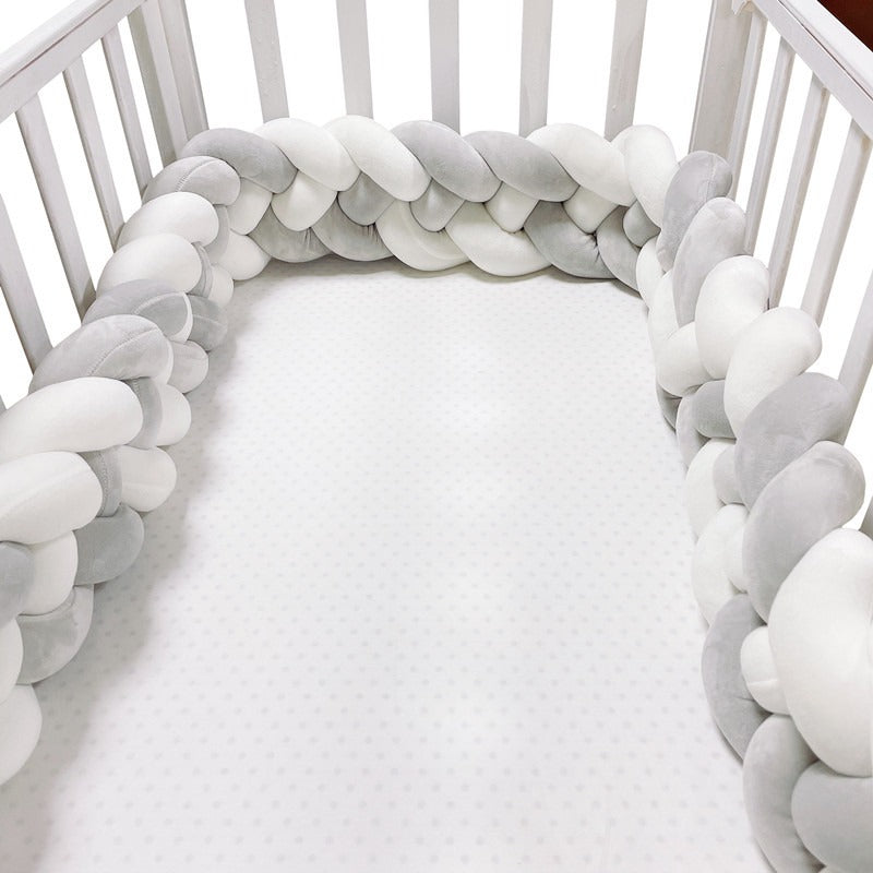 Woven baby bed surround anti-collision strip four strand Fried Dough Twists braid wrapped around the bed surround ins baby child