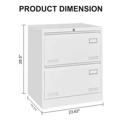 Horizontal file cabinet, 2 drawers, white file cabinet with lock, metal file cabinet with lock, 3 drawers, legal office cabinet