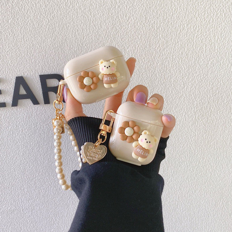 Three-Generation 3D Flower Bear Creative Silicone Case
