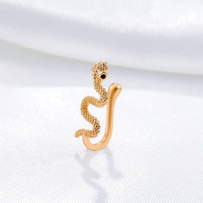 Snake shaped false nose nail nose ring human piercing jewelry for men and women