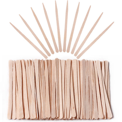 100-Piece Bag of Disposable Wooden Sticks for Hair Removal Waxing and Scraping Tools