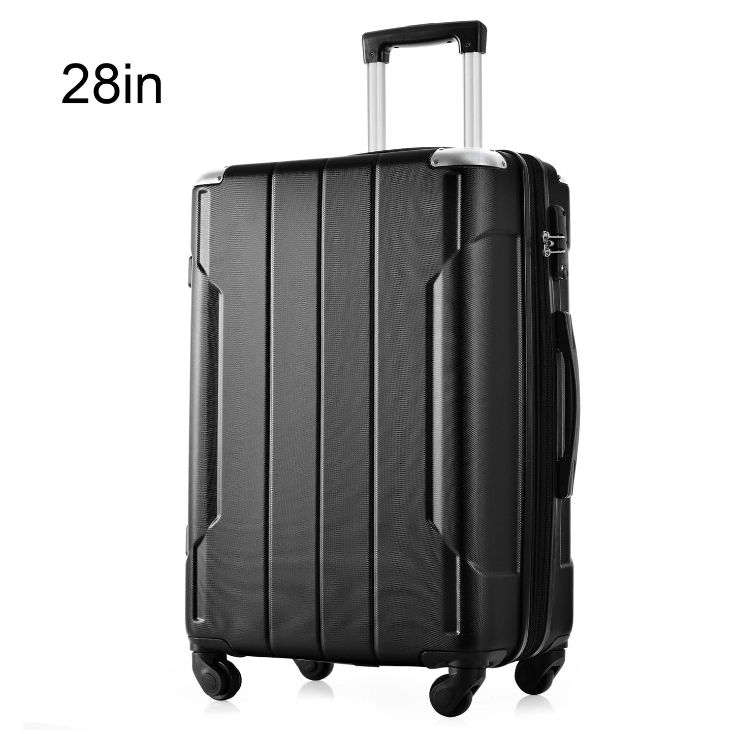 Hardshell Luggage Spinner Suitcase with TSA Lock Lightweight Expandable 28'' (Single Luggage) Black + ABS + 28 Inch