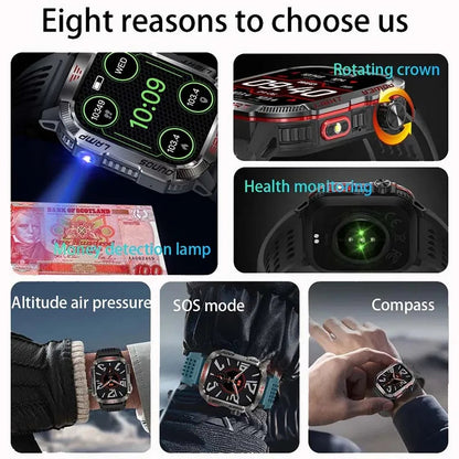 GZYR 2.01" Screen Smart Watch Men Bluetooth Call 600 mAh Sports Waterproof Heart rate Blood Oxygen SmartWatch For Huawei Xiaomi