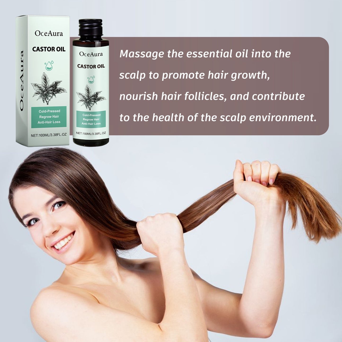 Castor Oil, Moisturize And Strengthen Hair Care Solid Hair Thick Hair Care Oil