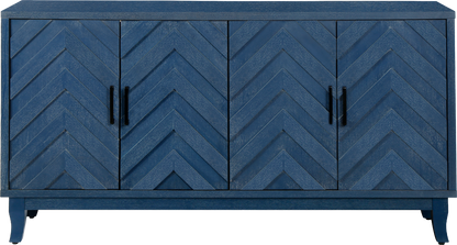 Stronger Vintage Style Buffet Cabinet Lacquered Accent Storage 4 Door Wooden