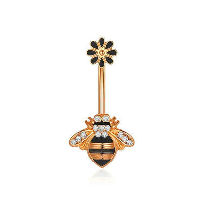 Navel Ring Creative Bat Bee Navel Buckle Navel Ring Body Piercing Jewelry