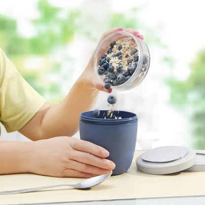 Portable Yogurt Cereal Cups with Lids. Ideal for Overnight Oats, DIY Salads & Parfaits. Great for Breakfast or Lunch