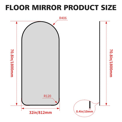 71"×32" Big Full Body Mirror for Bedroom Oversized Floor Mirror Large Standing Mirror Living Room Dressing Mirror Leaning Agains